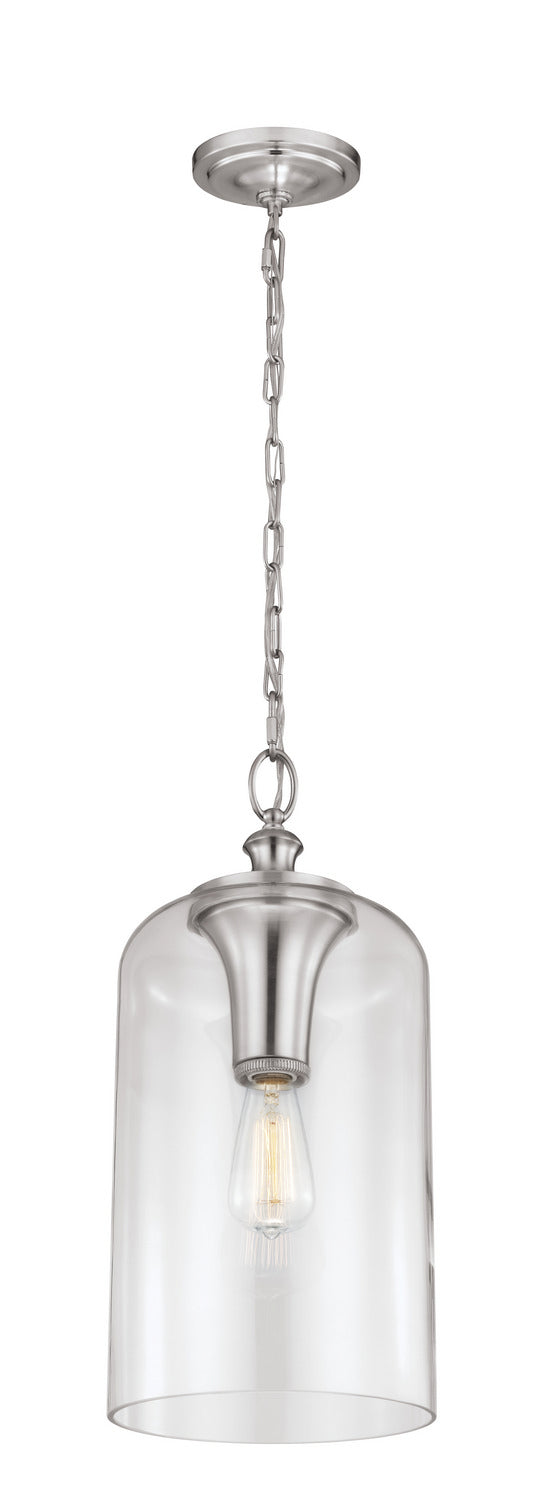 Visual Comfort Studio P1309BS One Light Pendant, Brushed Steel
