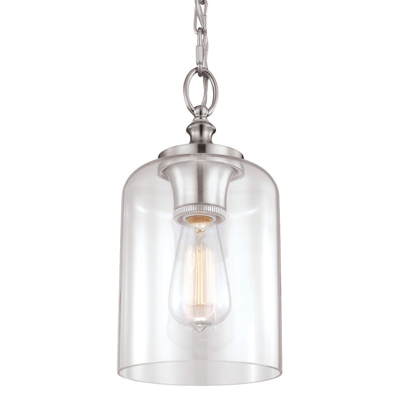 Visual Comfort Studio P1310BS One Light Pendant, Brushed Steel