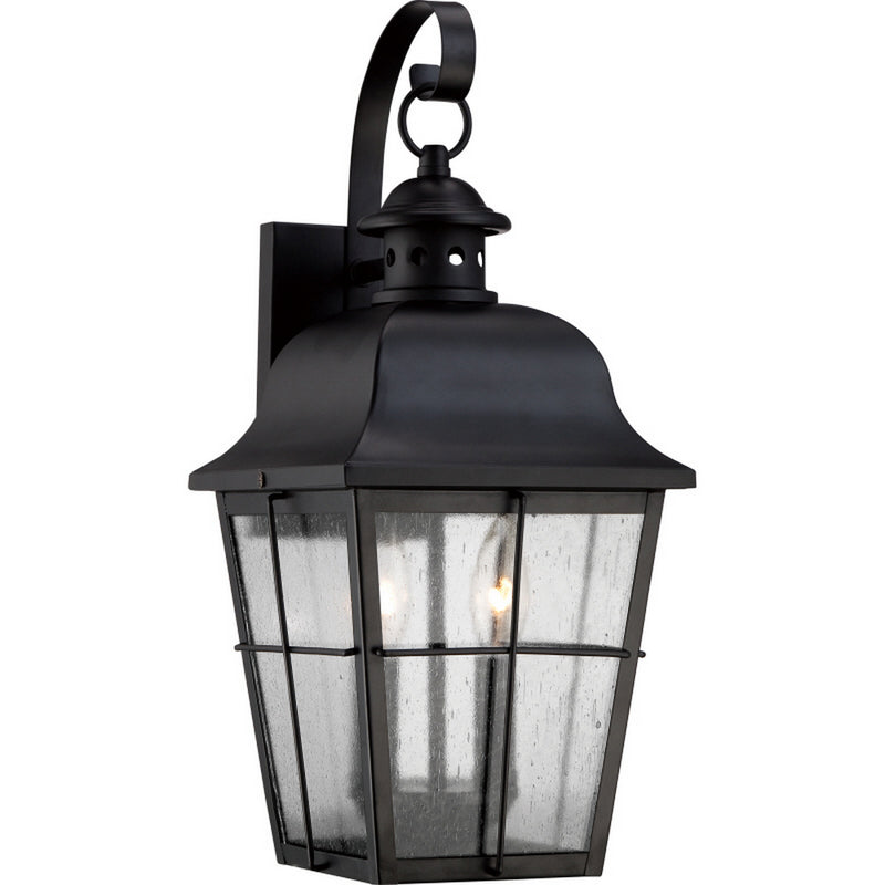 Quoizel MHE8409K Two Light Outdoor Wall Lantern, Mystic Black