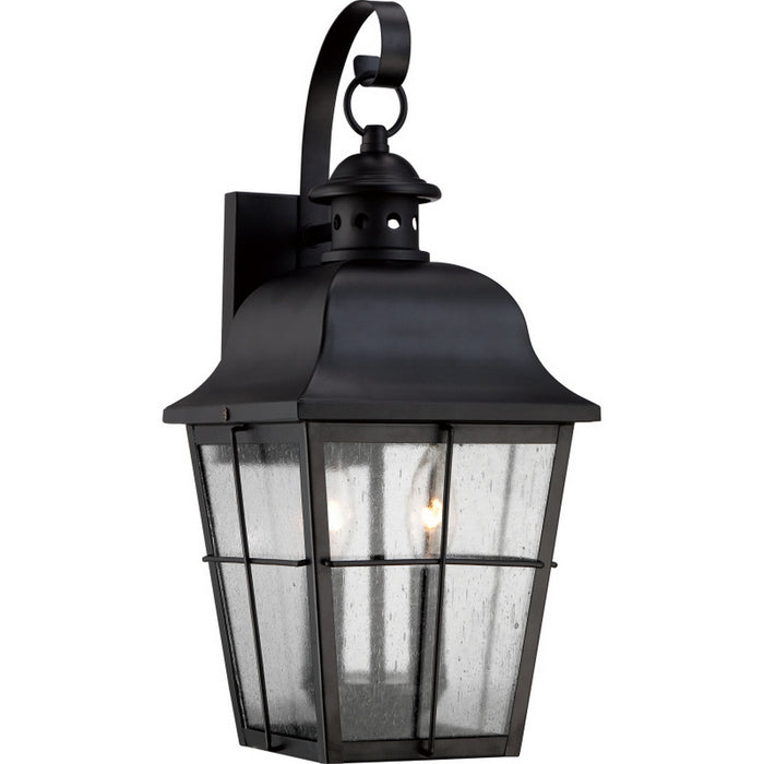 Quoizel MHE8409K Two Light Outdoor Wall Lantern, Mystic Black