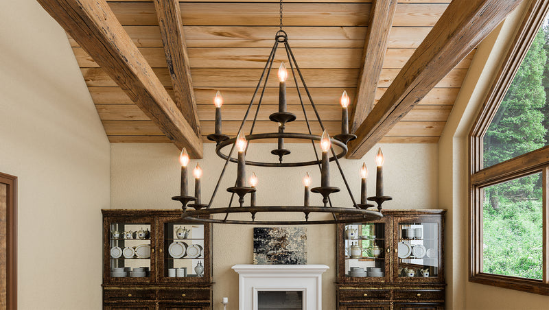 Quoizel VYR5012ML 12 Light Chandelier, Malaga