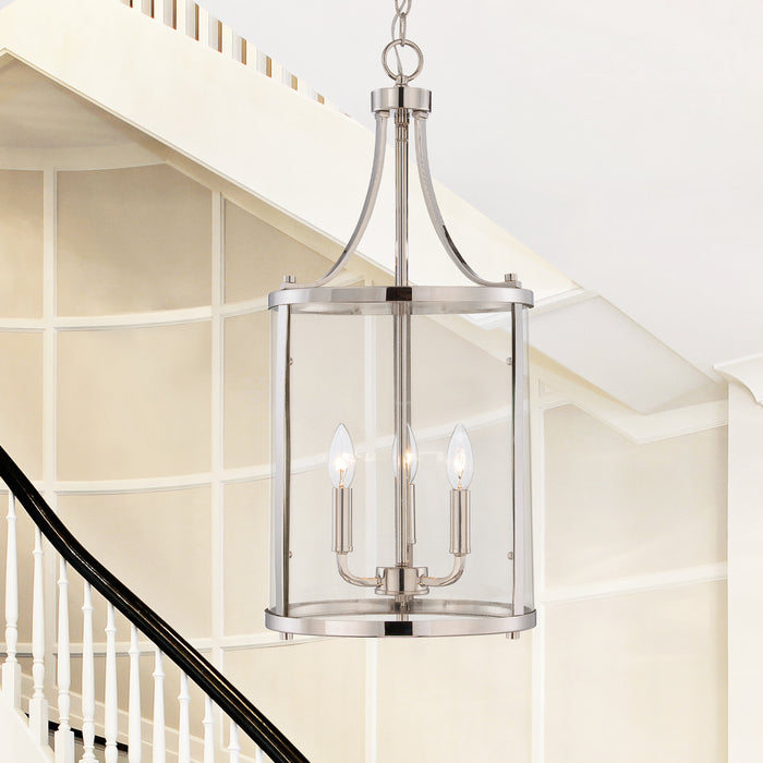 Savoy House 7-1040-3-109 Three Light Foyer Pendant, Polished Nickel