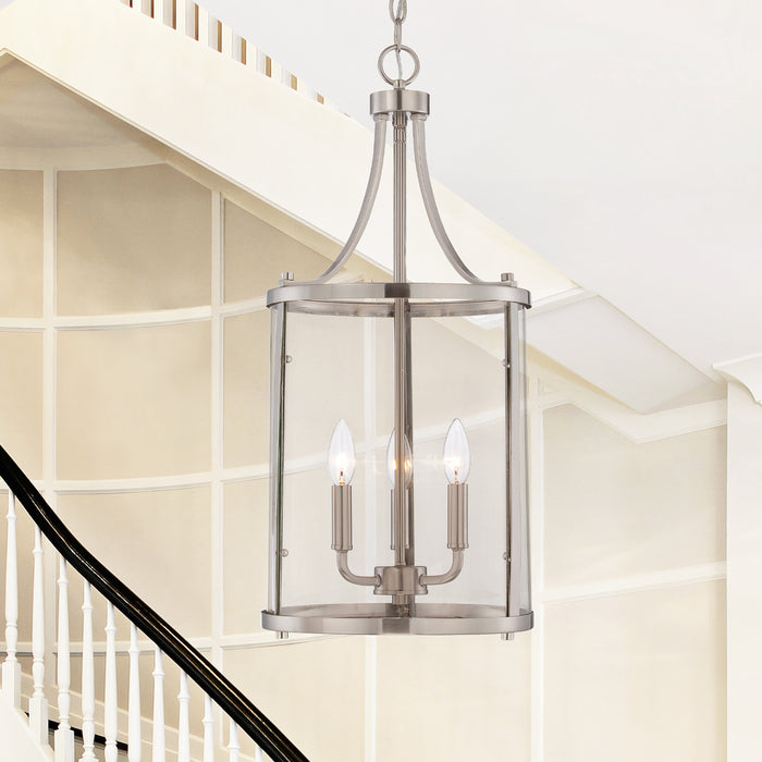 Savoy House 7-1040-3-SN Three Light Foyer Pendant, Satin Nickel