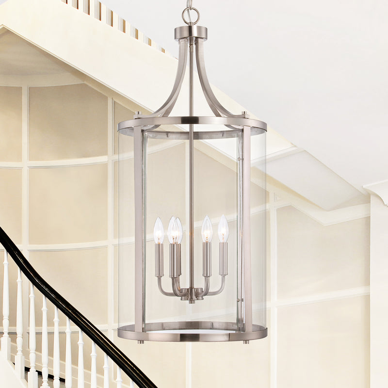 Savoy House 7-1041-6-SN Six Light Foyer Lantern, Satin Nickel