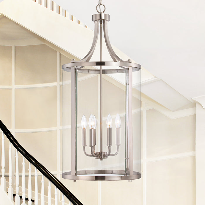 Savoy House 7-1041-6-SN Six Light Foyer Lantern, Satin Nickel