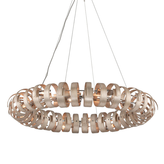 Corbett Lighting 191-415 14 Light Chandelier, Textured Antique Silver Leaf