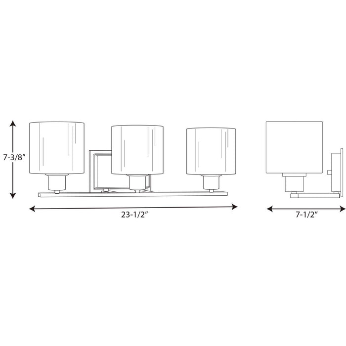 Progress Lighting P2079-09 Three Light Bath Bracket, Brushed Nickel
