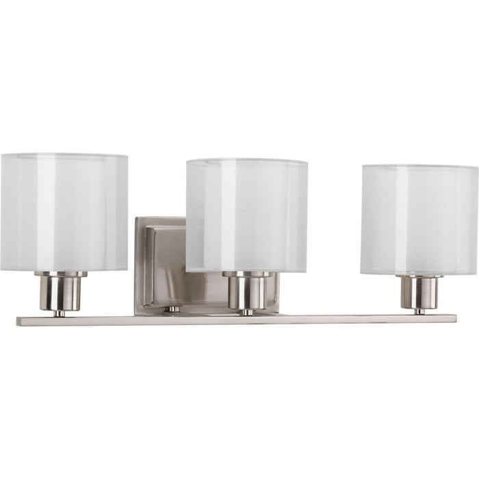 Progress Lighting P2079-09 Three Light Bath Bracket, Brushed Nickel