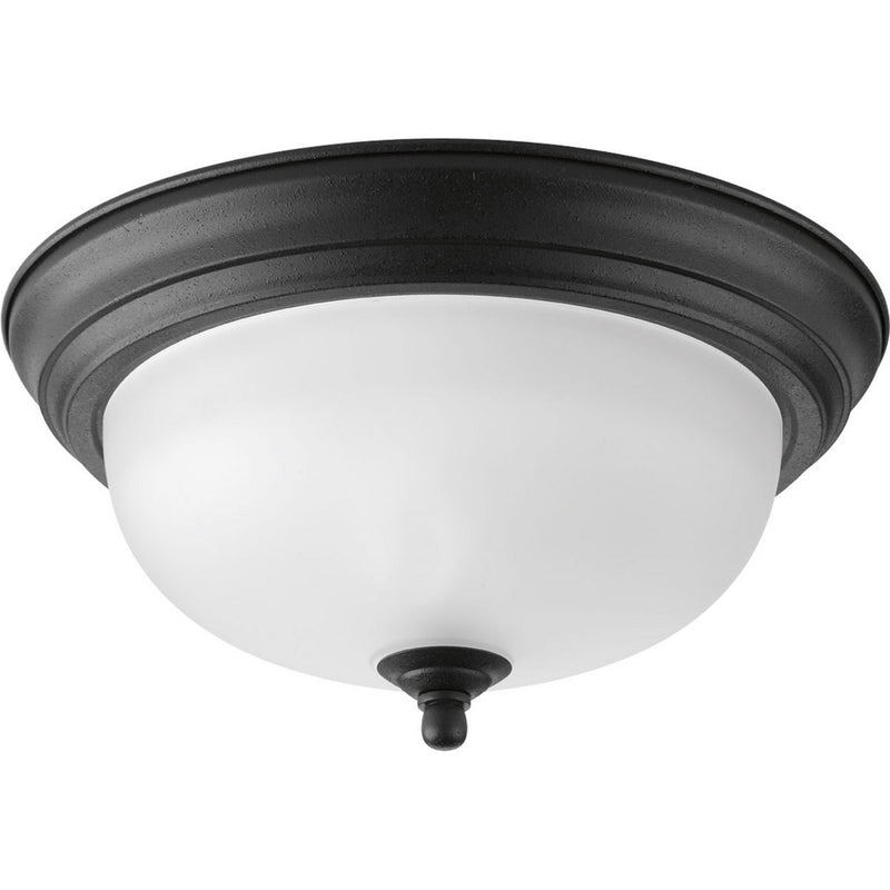 Progress Lighting P3924-80 One Light Flush Mount, Forged Black