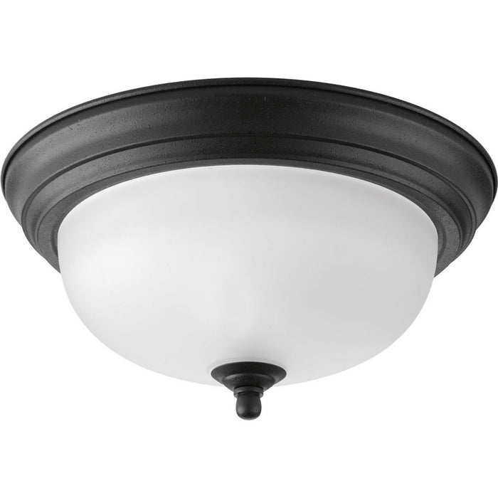 Progress Lighting P3924-80 One Light Flush Mount, Forged Black