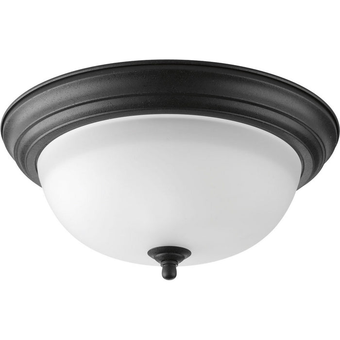 Progress Lighting P3925-80 Two Light Flush Mount, Forged Black