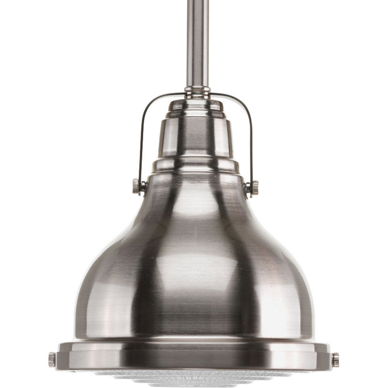 Progress Lighting P5050-09 One Light Mini Pendant, Brushed Nickel
