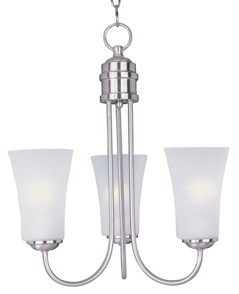 Maxim 10043FTSN Three Light Chandelier, Satin Nickel