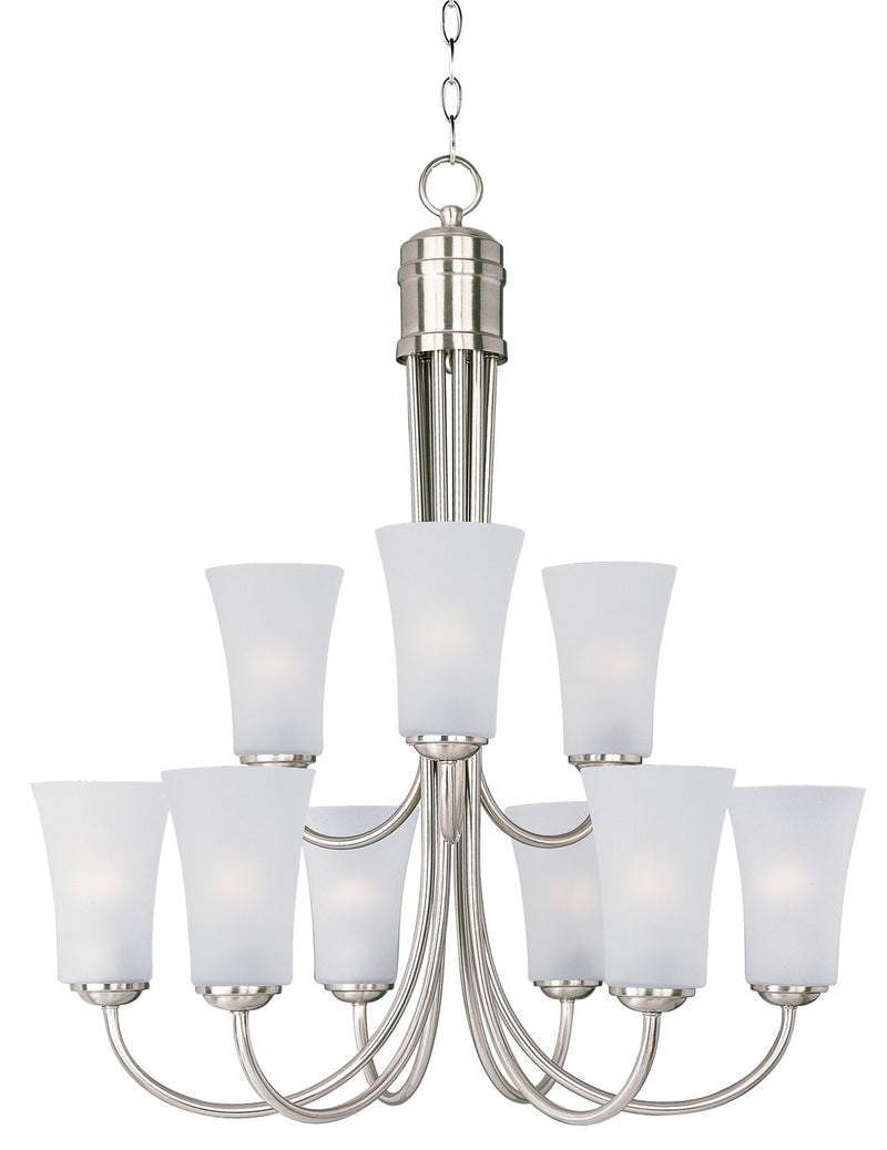 Maxim 10046FTSN Nine Light Chandelier, Satin Nickel