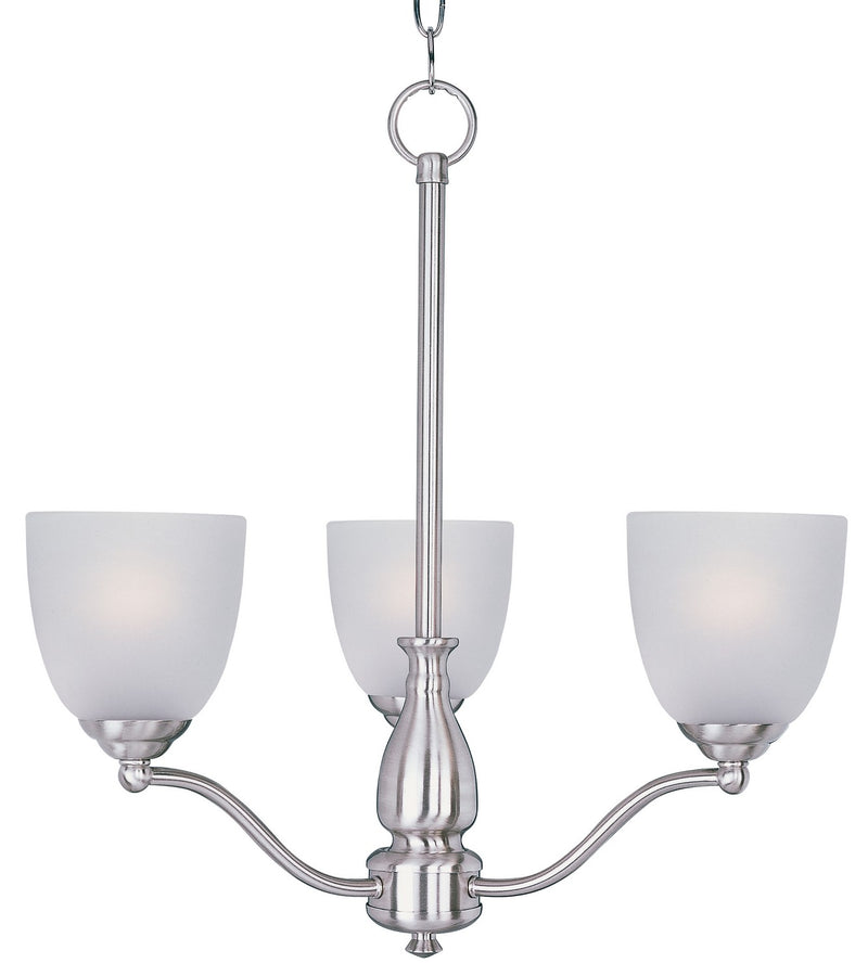 Maxim 10064FTSN Three Light Chandelier, Satin Nickel