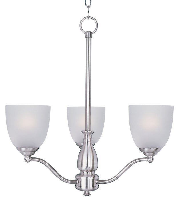 Maxim 10064FTSN Three Light Chandelier, Satin Nickel
