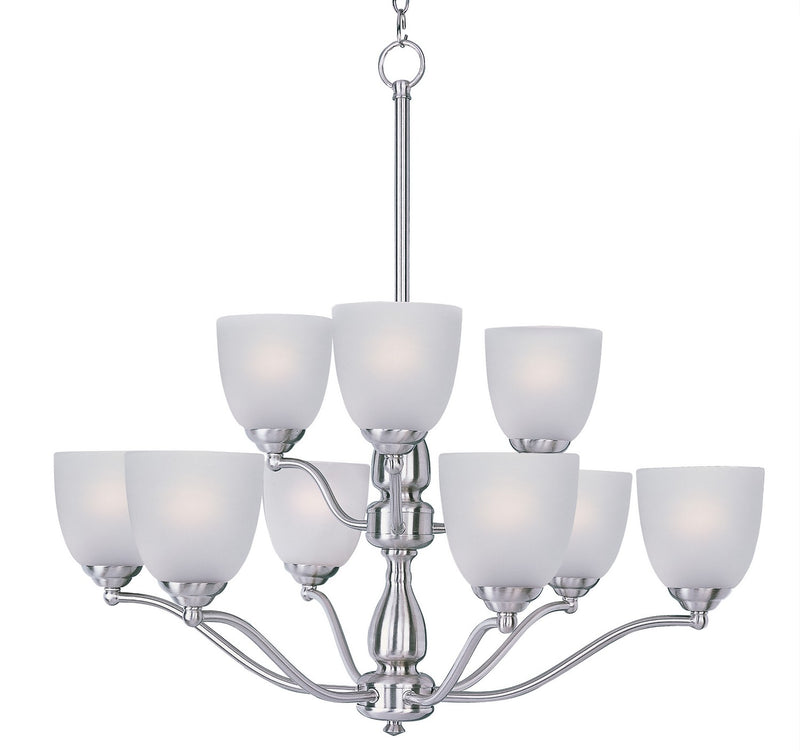 Maxim 10066FTSN Nine Light Chandelier, Satin Nickel