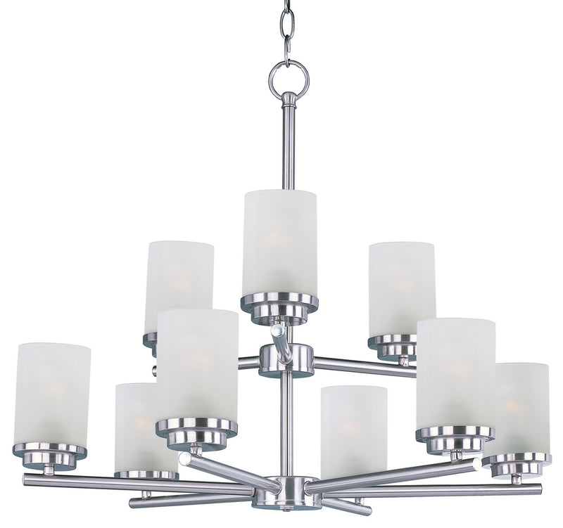 Maxim 10206FTSN Nine Light Chandelier, Satin Nickel