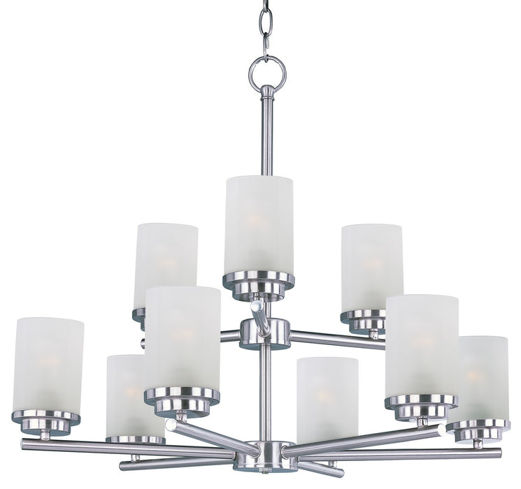 Maxim 10206FTSN Nine Light Chandelier, Satin Nickel