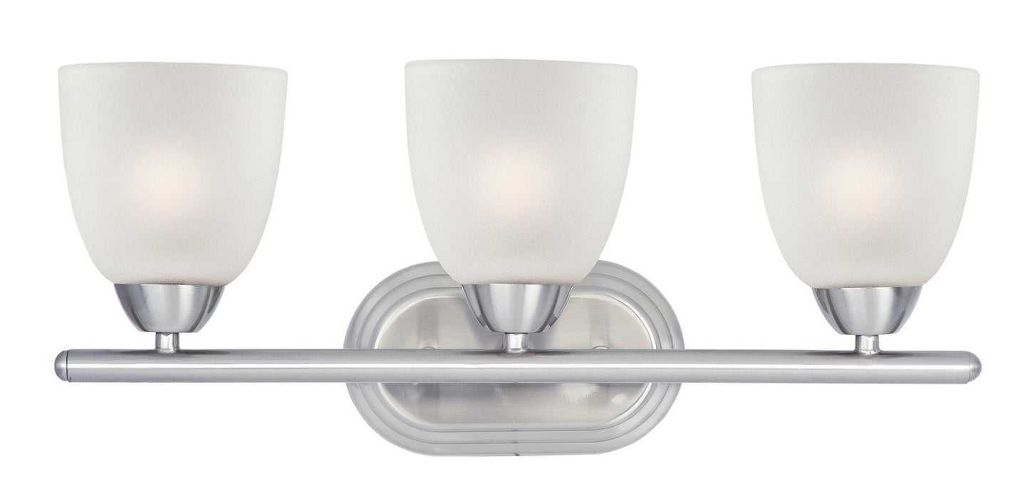 Maxim 11313FTSN Three Light Bath Vanity, Satin Nickel