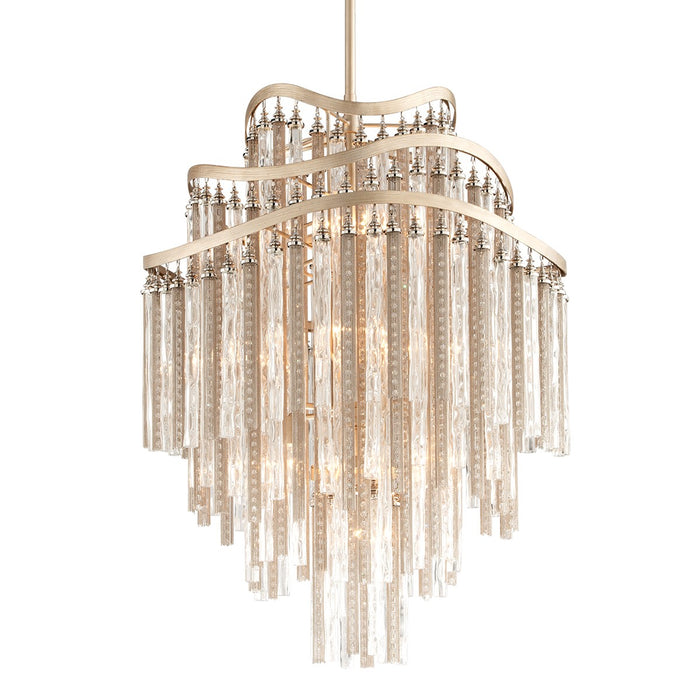 Corbett Lighting 176-710 Ten Light Chandelier, Tranquility Silver Leaf