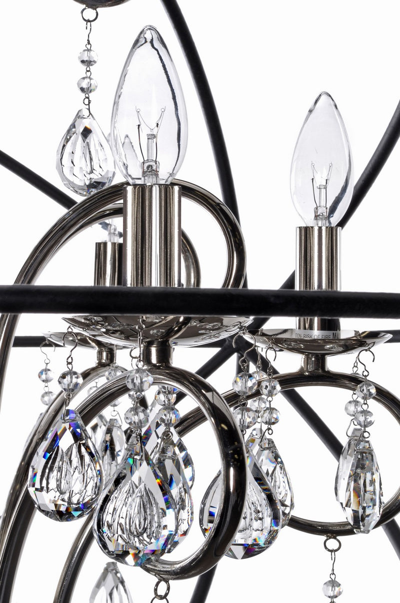Maxim 25140ARPN Three Light Pendant, Anthracite / Polished Nickel