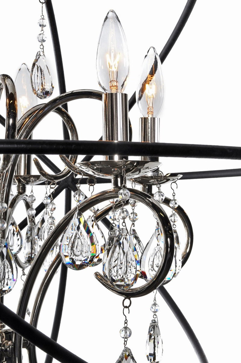 Maxim 25140ARPN Three Light Pendant, Anthracite / Polished Nickel