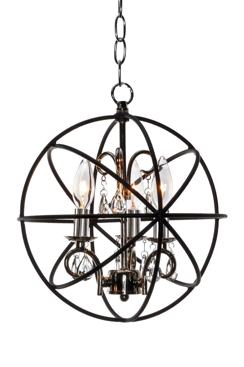 Maxim 25140ARPN Three Light Pendant, Anthracite / Polished Nickel