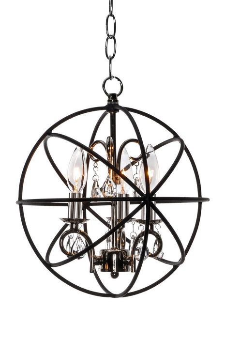 Maxim 25140ARPN Three Light Pendant, Anthracite / Polished Nickel