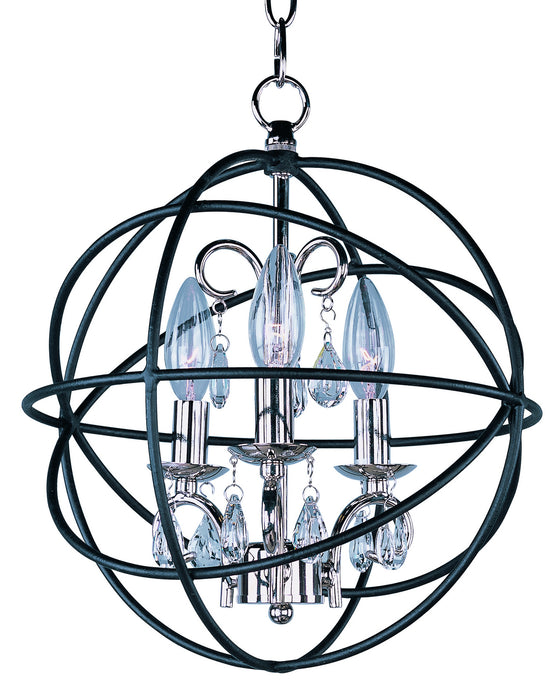 Maxim 25140ARPN Three Light Pendant, Anthracite / Polished Nickel
