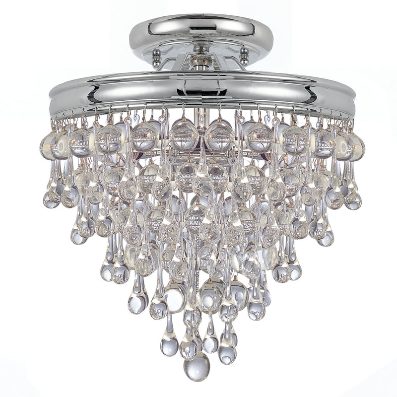 Crystorama 130-CH_CEILING Three Light Semi Flush Mount, Polished Chrome