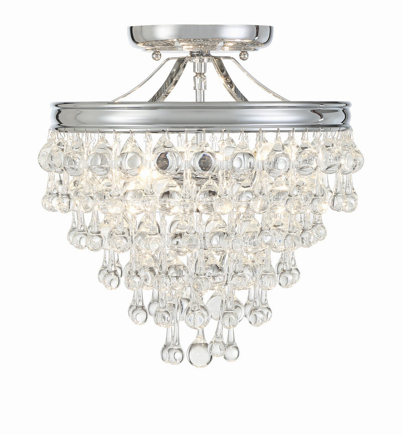 Crystorama 130-CH_CEILING Three Light Semi Flush Mount, Polished Chrome