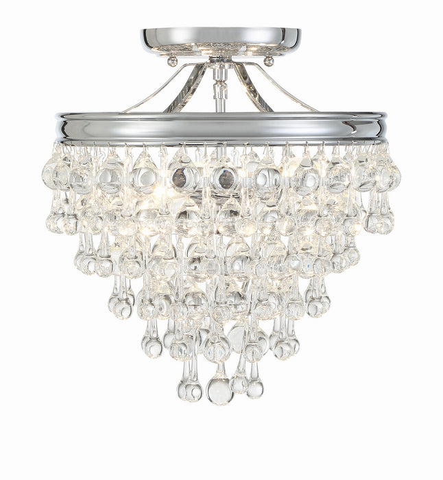 Crystorama 130-CH_CEILING Three Light Semi Flush Mount, Polished Chrome
