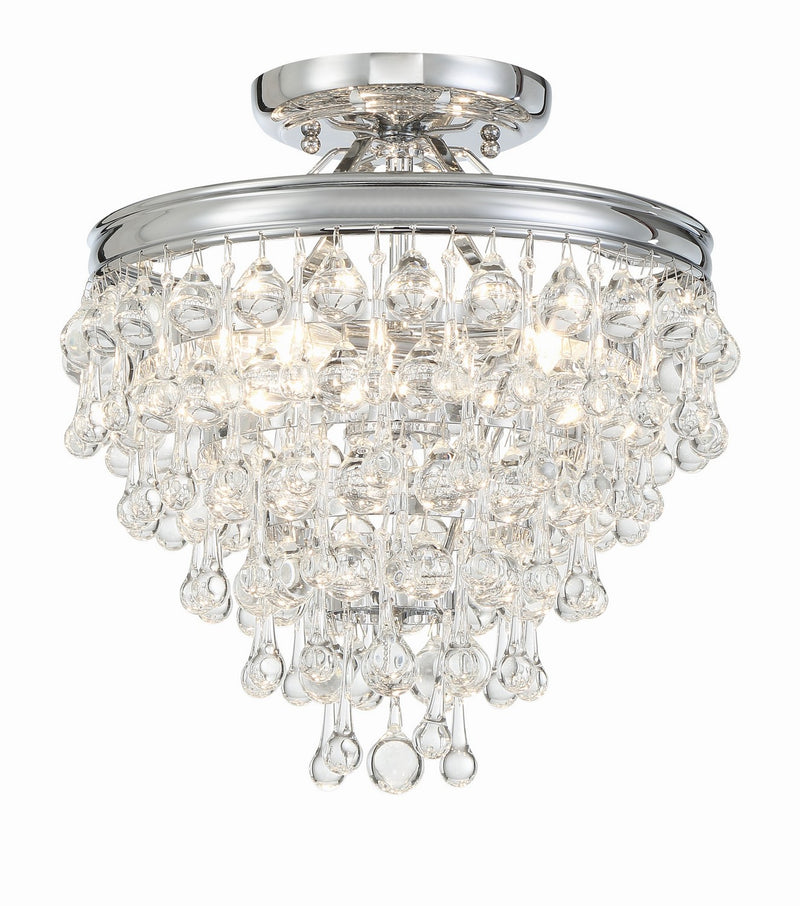 Crystorama 130-CH_CEILING Three Light Semi Flush Mount, Polished Chrome