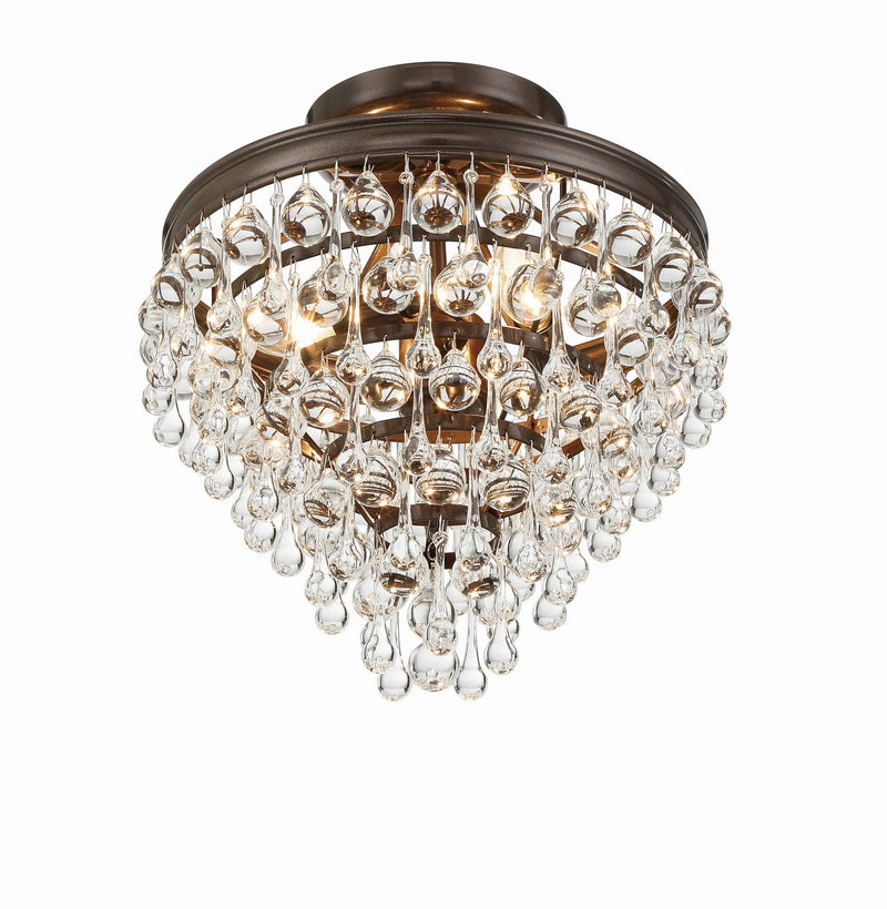 Crystorama 130-VZ_CEILING Three Light Semi Flush Mount, Vibrant Bronze