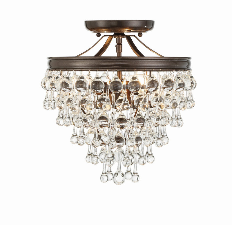 Crystorama 130-VZ_CEILING Three Light Semi Flush Mount, Vibrant Bronze