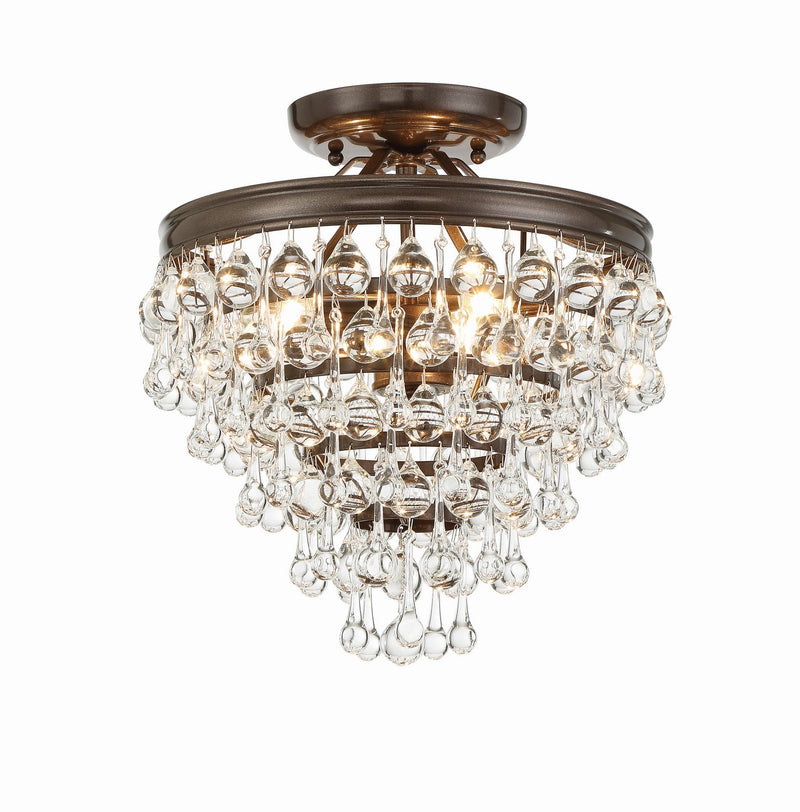 Crystorama 130-VZ_CEILING Three Light Semi Flush Mount, Vibrant Bronze