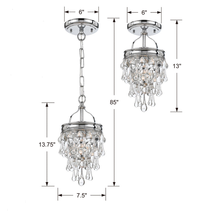 Crystorama 131-CH_CEILING One Light Semi Flush Mount, Polished Chrome