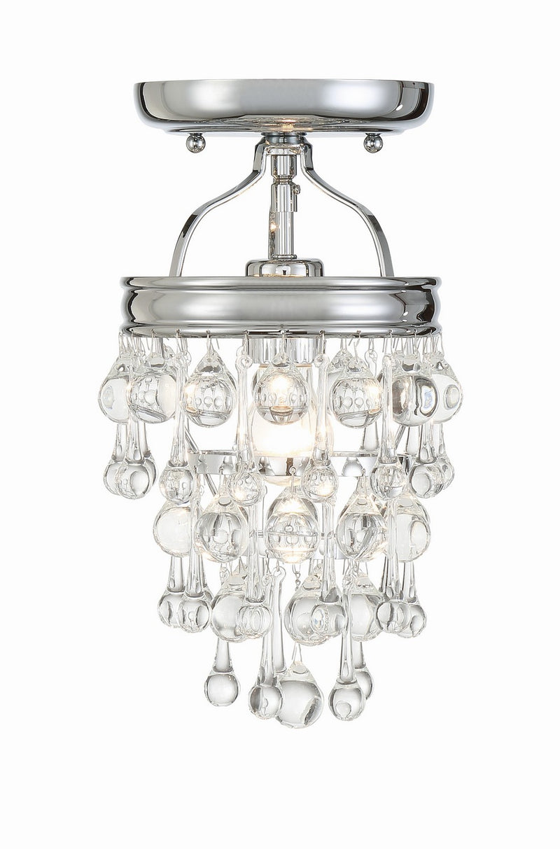 Crystorama 131-CH_CEILING One Light Semi Flush Mount, Polished Chrome
