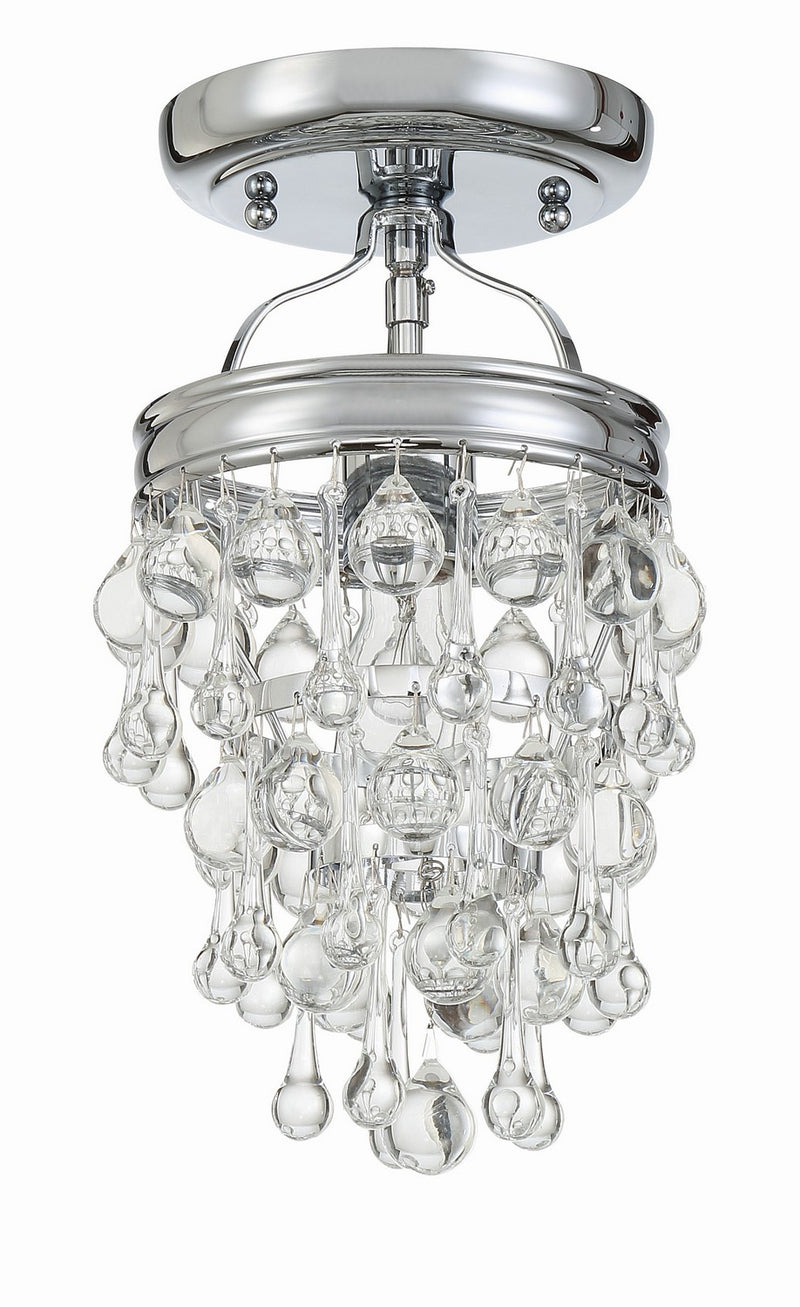 Crystorama 131-CH_CEILING One Light Semi Flush Mount, Polished Chrome