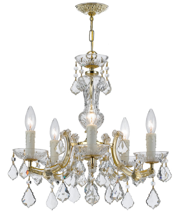 Crystorama 4376-GD-CL-SAQ Five Light Mini Chandelier, Gold