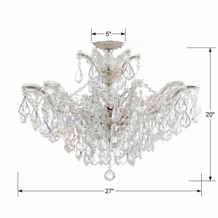 Crystorama 4439-CH-CL-MWP_CEILING Six Light Semi Flush Mount, Polished Chrome