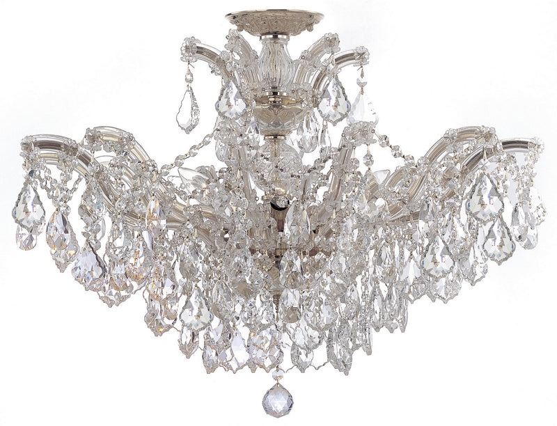 Crystorama 4439-CH-CL-MWP_CEILING Six Light Semi Flush Mount, Polished Chrome