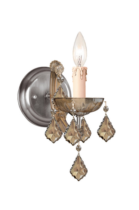 Crystorama 4471-AB-GT-MWP One Light Wall Sconce, Antique Brass