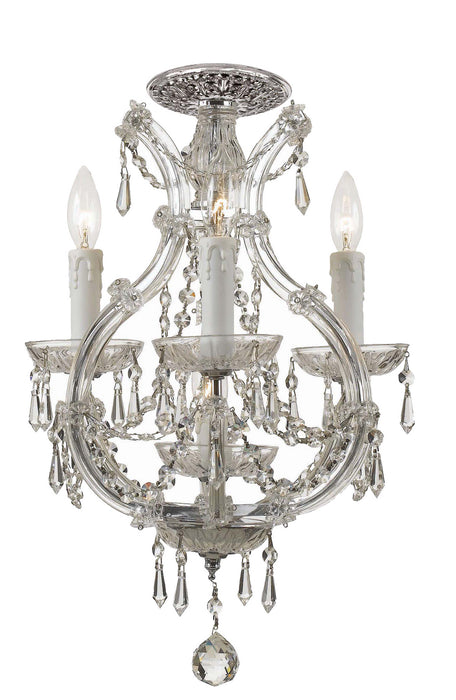 Crystorama 4473-CH-CL-SAQ_CEILING Four Light Semi Flush Mount, Polished Chrome