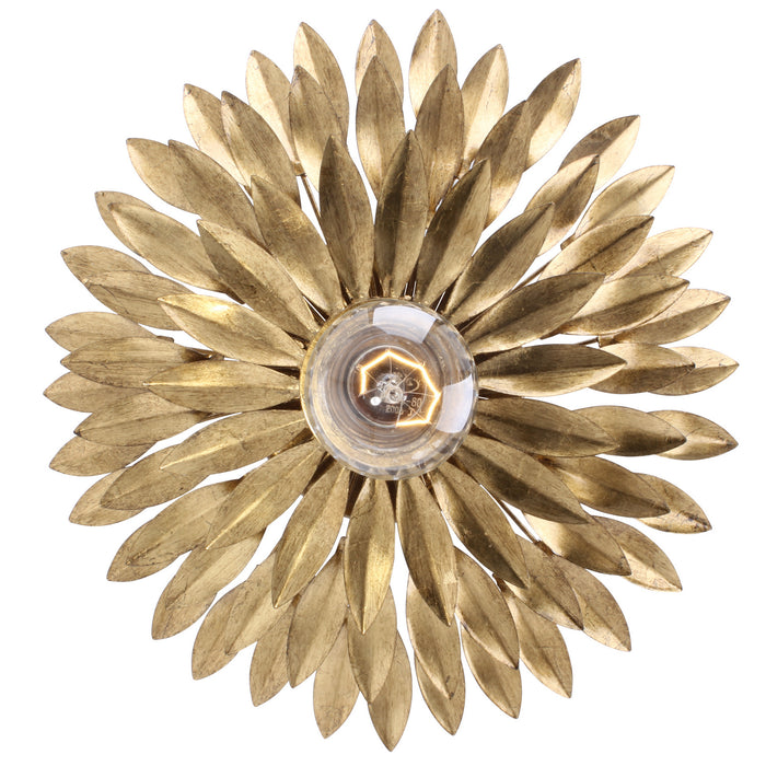 Crystorama 500-GA_CEILING One Light Flush Mount, Antique Gold