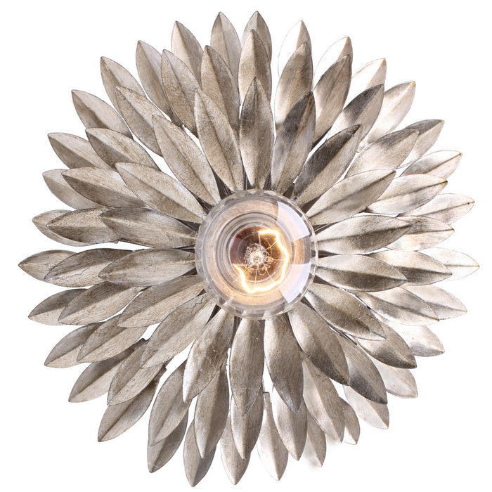 Crystorama 500-SA One Light Flush Mount, Antique Silver