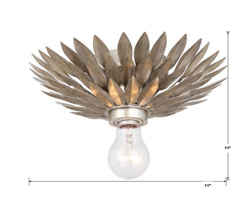 Crystorama 500-SA One Light Flush Mount, Antique Silver