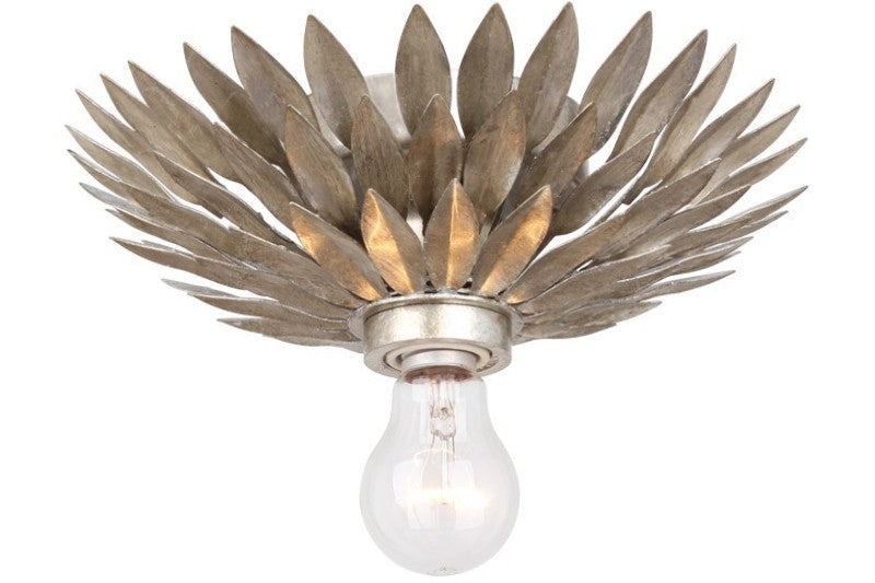 Crystorama 500-SA One Light Flush Mount, Antique Silver