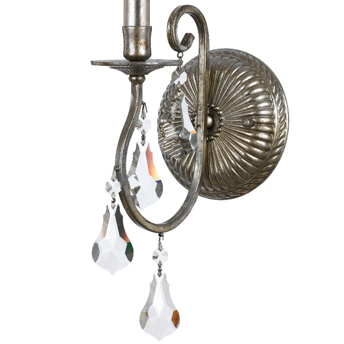 Crystorama 5011-OS-CL-MWP One Light Wall Sconce, Olde Silver